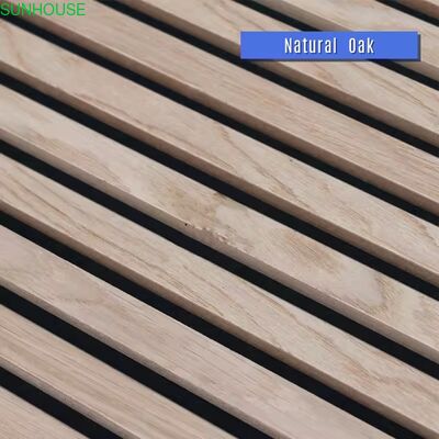 High Quality Natural Veneer Oak Polyester Panel Modern Slatted Wooden Acoustic Panel for Interior Living Room Free Samples