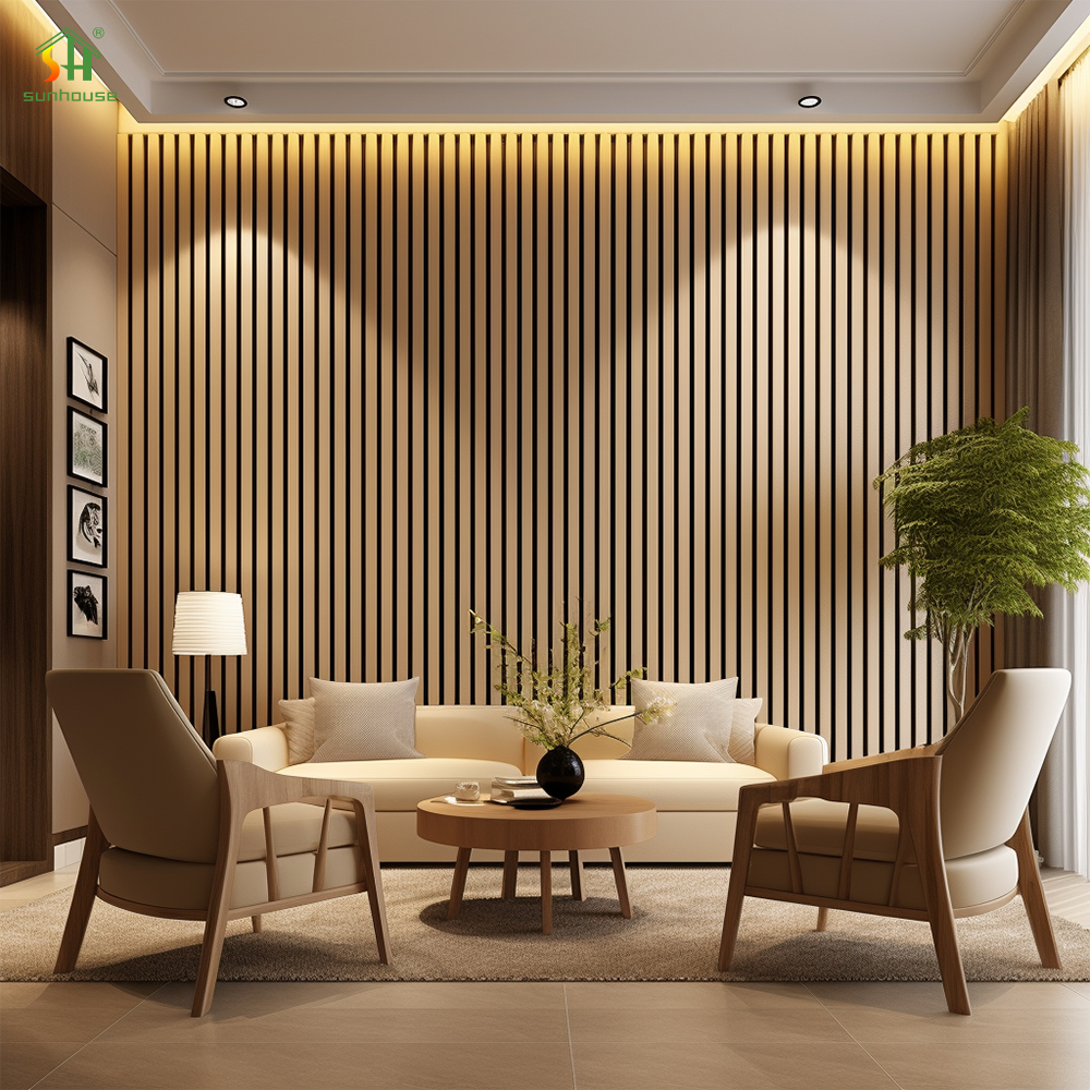 Modern Acoustic Wood Panel Wall 1220x2440mm Sound Insulation
