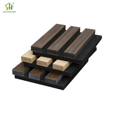 ভালো দাম পলিয়েস্টার ফোম অ্যাকোস্টিক ওয়াল প্যানেল এমডিএফ স্লট ওয়াল প্যানেল গোলমাল হ্রাস কাস্টমাইজড অনলাইন