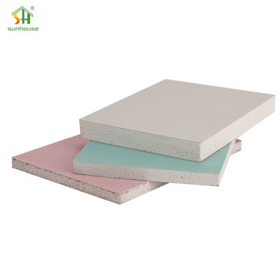 ইকো-বন্ধুত্বপূর্ণ জিপ্সাম প্লাস্টার বোর্ড হালকা ওজনের 12 মিমি শুকনো প্রাচীর জিপ্সাম বোর্ড