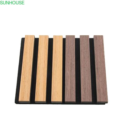 ভালো দাম Modern Design Natural Veneer Oak Polyester Acoustic Slat Wall Panel Wooden Decorative Panel for Living Room Graphic Solution অনলাইন